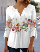 Blanc avec fleurs