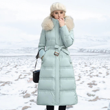 Bleu clair avec doublure de col beige