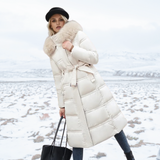 Blanc avec doublure de col beige