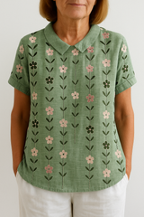 Impression florale verte