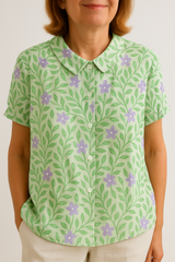 Vert avec impression florale