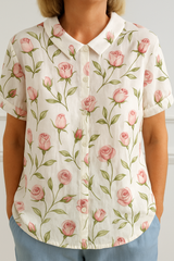 Rose clair avec impression florale