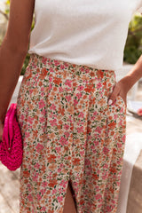Orange avec imprimé floral
