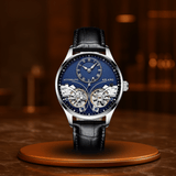 Cuir Argent Bleu