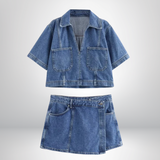 Ensemble bleu clair