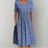 Bleu avec des fleurs