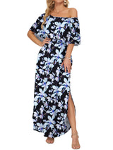 Encre florale bleue