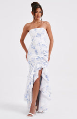 Imprimé floral bleu