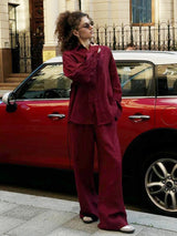 Ensemble pantalon bordeaux