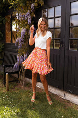 Orange avec imprimé floral